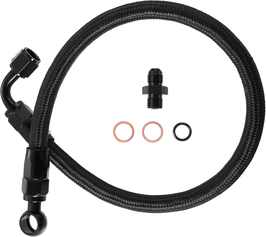 X AUTOHAUX Car Braided Fuel Line Hose for Honda Accord Civic Prelude CRX CR-V for Acura Integra B/D Series D15 D16 B16 B18 B20 B16A B18C Braided Fuel Line Oil Hose