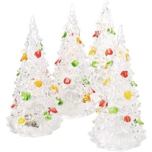 Garneck 4pcs Lighted Crystal Christmas Tree 4.7'' Tabletop Christmas Tree Lights Mini Lighted Chirstmas Vintage Acrylic Tree Vintage LED Christmas Trees for Christmas Decoration (12cm)