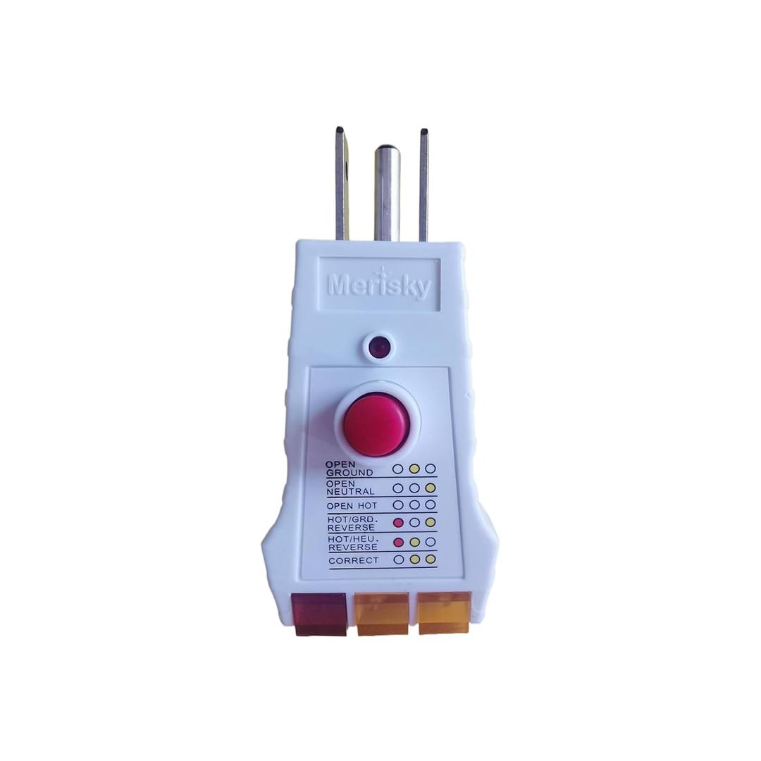 Outlet Tester for Grounding Products, Grounding Tester with GFCI, Receptacle Socket Tester for Proper Wiring, Circuit Tester for Electrical Assessment