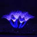 Artificial Flowers Soft Silica Gel Moves Naturally with Water Flow, Aquarium Decorations Glow in The Dark, Glowing Coral Ornaments for Fish Tank Decorations (Blue, Sunflower)