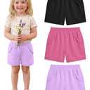 Halfchet 3 Pack Toddler Girls Shorts, 3-Color, 18-24 Months