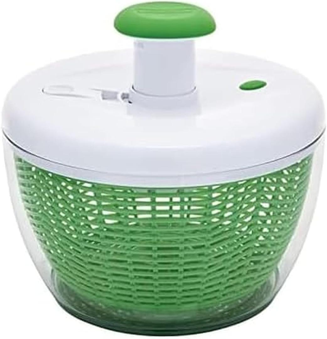 Farberware Easy to use pro Pump Spinner with Bowl, Colander and Built in draining System for Fresh, Crisp, Clean Salad and Produce, 6.6 quart, Green