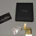 Classic Lighter, Brass refillable,Gold Bar Lighters, Adjustable Soft Flame,Side Slide Lgnition Steel Tone for Men Dad Husband