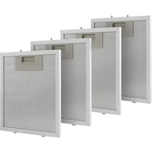 4-Pack Range Hood Grease Filter Compatible with Whirlpool Jenn-Air KitchenAid, 8.75 x 7.5 Inch 5-Layer Aluminum Mesh Replacement Filter, Replaces W10727013 W10915369 4455083 AP6037197 PS11769929