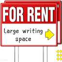2 Pack For Rent Sign with Stakes, 17x13" Double-Sided Yard Sign - Extra Large Writing Space, Arrow Stickers, Weatherproof for Landlords