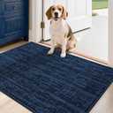 COSY HOMEER-Door-Mat Dirt Trapper Entryway Rugs 24"x36" Non Slip Washable Entrance Mats Absorbent Welcome Mat Low Profile Dog Door Mats for Front Back Doomats and Wet Shoes,Navy Blue