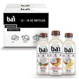 Bai Coconut Variety Pack, Antioxidant Infused Water Beverage, with Vitamin C and No Artificial Sweeteners, 18 fl oz bottles, 12 pack, BBD 02/15/2026