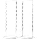 Chip Snack Rack Clip Display Countertop Rack Potato Candy Chip Bag Holder 2 Strand with 30 Clips for Retail Stand Cotton Candy Bags Snacks, 10 x 24 In(White,2 Pieces)