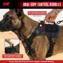 Tuff Pupper Elite Tactical Dog Harness | Dual Control Handles | Front & Back D-Rings | Fully Adjustable | Military Cobra Buckles | Heavy Duty Nylon Vest | Reflective MOLLE Dog Harness for Medium Dogs (M)