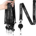 Tenceur 12 Sets Security Lanyards Black Security Badge Team Breakaway Lanyards with Retractable ID Holder for Officer Bouncer Guard Staff Men Women