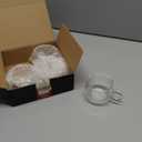 glastal Espresso Cup Set of 4, 4 Oz (full capacity) Double Wall Glasses Espresso Coffee Glass Cups, Small Coffee Glasses Tea Cups with Handle for Iced Americano, Macchiato, Birthday for Mum Dad