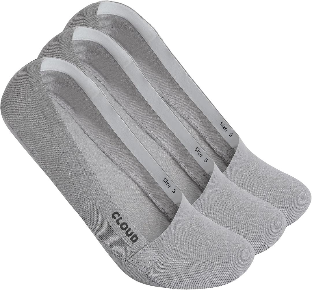 Cloud Women's No Show Invisible Socks (Gray, M)
