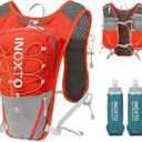 IX INOXTO Running Vest for Women Men, Adjustable Chest Straps Running Hydration Vest with 500ml Soft Flask, Lightweight Breathable Reflective Hydration Backpack for Hiking