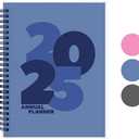 Rileys & Co 2025 Chunky Weekly Planner - Annual Weekly & Monthly Agenda Planner, Jan - Dec 2025, Flexible Cover, Notes Pages, Twin-Wire Binding (6 x 8-Inches, Blue)  4 PCS