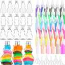 Vertintong 60 Pcs Sand Art Bottles Kits Include 18 Pcs Wave Shaped Sand Bottles 36 Pcs Art Sand and 6 Pcs Funnels Sand Art Containers for Kids DIY Activity Party Favor Craft Collection