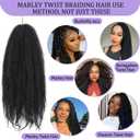 Marley Twist Braiding Hair 16 Inch 3 Packs, Black Cuban Twist Hair Afro Kinky Curly Twist Crochet Hair for Women, Synthetic Marley Hair Extensions(16 Inch, 1B#)