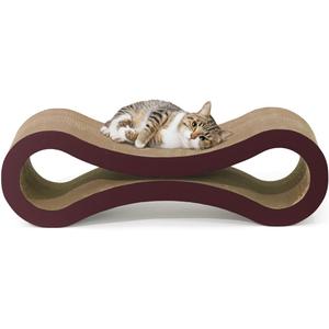  Infinity Cat Scratcher Lounger, Reversible Scratcher, Infinity Cat Cardboard Scratcher, Large Cat Scratching Pad, Scratching Board, Scratcher Lounge Bed for Indoor Cats, Brown