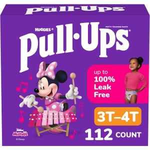 Pull-Ups Girls' Potty Training Pants, Size 3T-4T Training Underwear (32-40 lbs), 112 Count (4 Packs of 28)