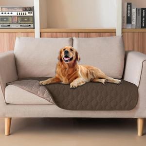 gogobunny 100% Double-Sided Waterproof Dog Bed Cover Pet Blanket Sofa Couch Furniture Protector for Puppy Large Dog Cat, Reversible (32x53 Inch (Pack of 1), Dark Chocolate/Light Chocolate)