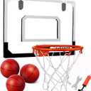 AOKESI Indoor Portable Mini Basketball Hoop Set with 3 Balls for Kids and Adults - Pro Sport Basketball Hoop for Door with Basketball Accessories Perfect Christmas Birthday Toys for Kids Boys Teen