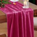 P Pothuiny Velvet Hot Pink Table Runner 20 x 120Inch/ 10ft Long Luxurious Elegant Velvet Fabric Table Runner for Wedding Reception, Thanksgiving, Halloween, Christmas Decor