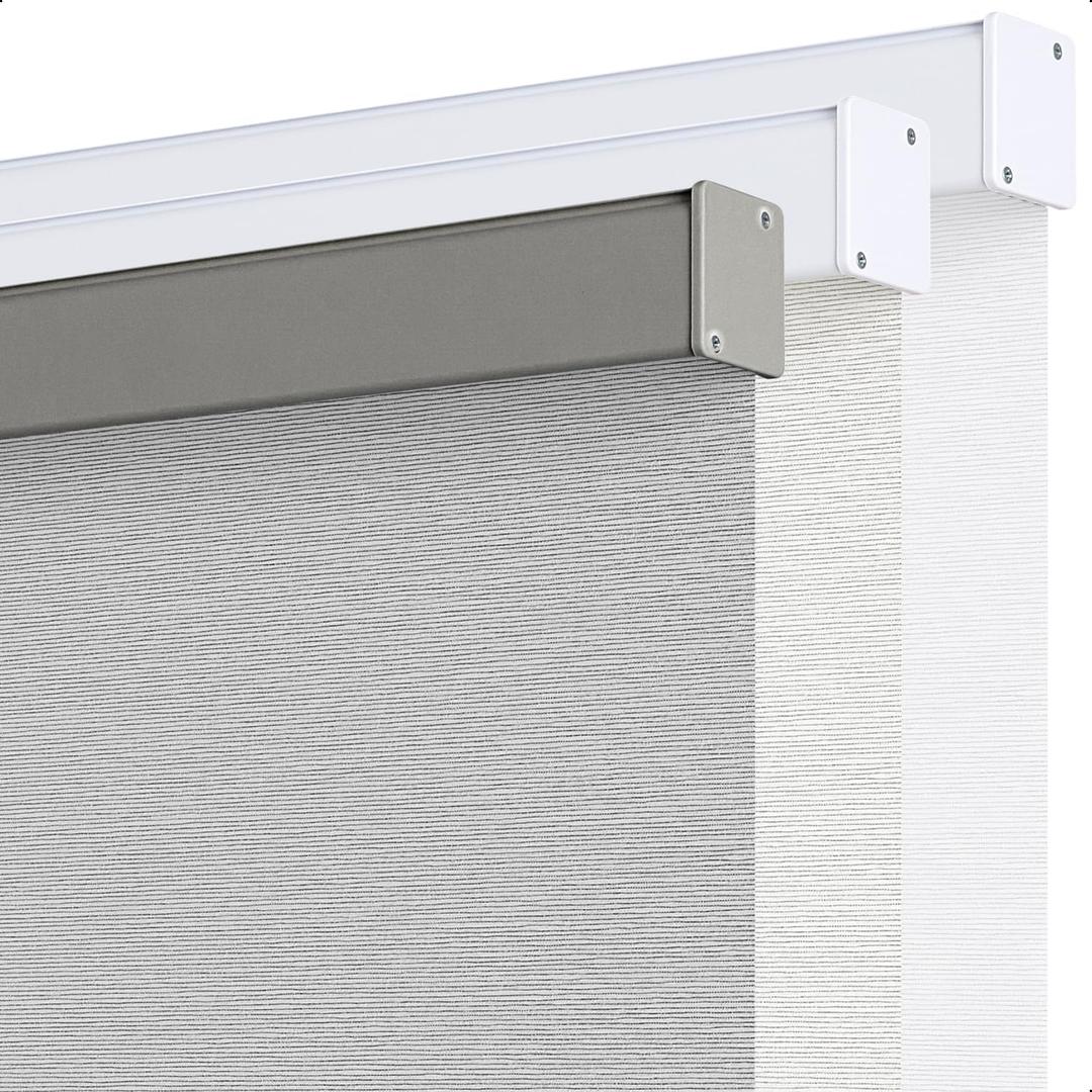 SHECUTE Cordless Blackout Roller Shades for Indoor Windows, Blackout Window Blinds for Home Living Room Bedroom and Office, Roller Window Shades with Square Valance (25”W x 72”L, Light Grey)