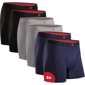 DANISH ENDURANCE Mens Boxer Briefs, Soft Bamboo Viscose Trunks, Tag-Free, Breathable, With or Without Fly, 6 or 10-Pack (Medium, Multicolor (2 X Black, 2 X Grey, 2 X Navy Blue))