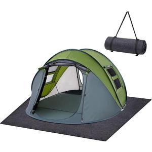 BREENHILL Camping Tent Carpet Mat, Waterproof Inside/Outside Tent Rug, Protective Waterproof Liner Keeps You Warm & Dry, Outdoor Camping Floor Rug Accessory, Soft & Comfortable, Trimmable Material (60" x 74", Charcoal Grey)