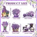 Bememo 6 Pcs Spring Table Decorations Wooden Lavender Tiered Tray Decor Rustic Purple Block Sign Table Centerpieces Farmhouse Freestanding Tabletop for Home Restaurant Kitchen Shelves Party Decor