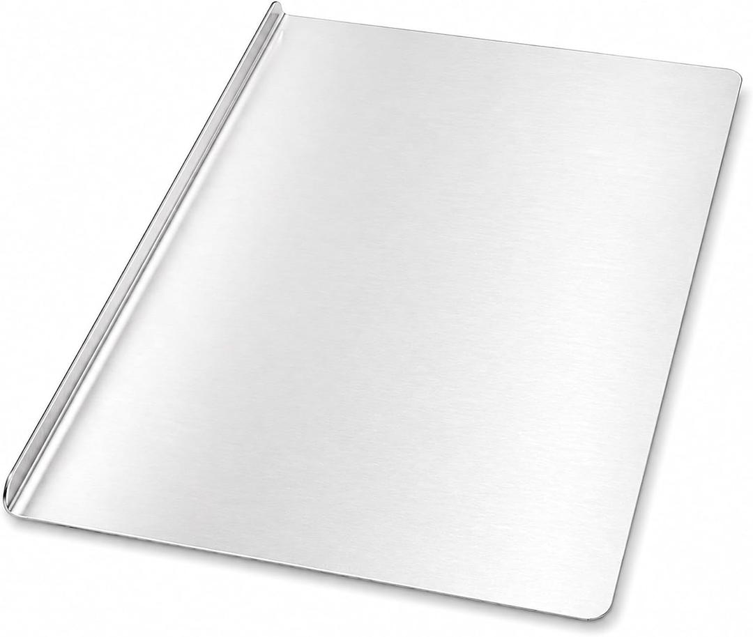 Stainless Steel Cutting Board with Lip, L-shaped Metal Chopping Board for Kitchen, Large Cutting Board for Meat, Fruits, Vegetables, Bread & Dough Rolling, Dishwaher Safe (19.7“L x 15.7”W)