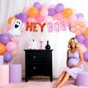 JeVenis Groovy Halloween Hey Boo Baby Shower Party Ghost Mylar Balloons for Groovy Boho Rainbow Retro Hippie Little Boo Daisy Party Decoration (Orange3)