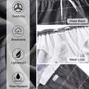 unitop Men's Swimming Trunks Quick Dry Summer Striped Beach Board Shorts with Lining (Gray)
