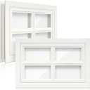 Tandefio 2 Pcs 20-7/8" x 13-3/4" Garage Door Windows, Replacement Vinyl Pane Inserts Kit with UV Resistant Resin Glass for Exterior Garage Door Windows Inserts, Beige(Square Style)