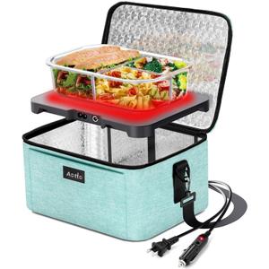 Aotto Portable Electric Lunch Box Food Heater, 12V/24V/110V 3-in-1 Car Food Warmer Heated Lunch Box for Adults, Cook, Reheat & Keep Meals Warm for Car, Truck, Travel, Work, Home - Lake Green