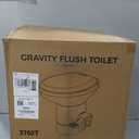 Gravity Flush RV Toilet, White, ABS Plastic with Foot Pedal Flush Mechanism, Standard Height, RV-Specific Model