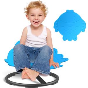 Kids Spinning Chair - 360 Spinning Kids Sensory Stool with 200lbs Max Cap Pre Assembled Sit and Spin Chair for Autism, Nonslip Sensory Swivel Stool for Balance Coordination Focus for School Home