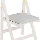 Wood Folding Chair Foldable Chair with Padded Seats Folding Chair for Dining Wooden Folding Chairs with Cushion Suitable for Indoor and Outdoor (Cream)