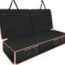 Dog Car Seat Cover for Back Seat, Waterproof PU Leather Bench Seat Covers for Trucks Ford F 150/Ram 1500/Chevy Silverado/GMC Covers, Non-Slip Back seat Pet Cover for Dogs in Car, Easy to Use and Clean