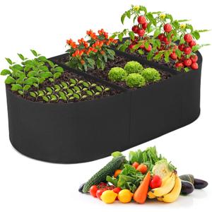 Fabric Raised Garden Bed Fabric Planter Garden Boxes Outdoor Garden Growing Bags for Planting Vegetables, Flowers and Herbs, Breathable Plant Bed Large Grow Planter Bags, 4 x 2 Ft, 3 Grids