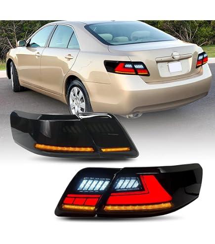 LED Tail Lights Assembly Compatible with 2007-2011 Toyota Camry Sedan, Rear Lamp Replacement Kit with Starting Animated, Dynamic Turn Signals, Brake & Reverse Lights, Waterproof OEM Style Upgrade