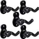 Sound harbor Guitar Wall Mount 5 Pack Wall Hangers for for Acoustic Electric Bass Guitar and More