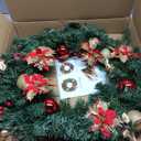 28inch Pre-lit Christmas Wreath Extra Large Plug in Christmas Wreath Artificial Deluxe Lighted Christmas Decor Wreath with Lights for Front Door Fireplace Outdoor Indoor Holiday Decor
