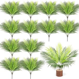Giegxin Artificial Palm Plants Leaves Imitation Fake Palm Tree Leaves Decor Greenery Faux Tropical Faux Plants Fronds for Palms Sunday Garden Hawaiian Party Jungle Party Decor(12 Pieces)