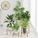 5 Pack Metal Potted Plant Stands,Flower Pot Stand Holder,Heavy Duty Plant Shelf for Multiple Plant,Rustproof Planter Container Round Supports Display Rack for Home(GoldCircle)