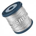 1/16 Wire Rope, Galvanized Wire, Aircraft Cable, 1/16 Cable, Galvanized Steel Rope, 500 Feet Spool, Braided 7x7, Metal, Tension, Garage Door, Fence, Clothesline, Outdoor, Heavy Duty, 520 LB