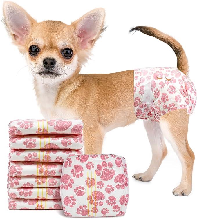 Dono Disposable Dog Diapers Female, Super Absorbent Doggie Diaper, Rapid-Dry Gel Technology Puppy Diapers, Leak-Proof Fit for Cat Doggy in Heat, Excitable Urination, Incontinence, XX-Small