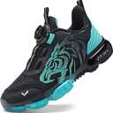 Kids Sneakers Boys Girls Running Tennis Shoes Athletic Sports Casual (1.5 Little Kid, Black Blue-8160-1)