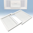Flamorrow Window Air Conditioner Side Panels with Frame, Fits 5,000 BTU Window Air Conditioners, AC Accordion Filler Kit and Air Conditioner Curtain Replacement for Window AC Units