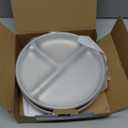 Elk and Friends Stainless Steel Divided Plates with Silicone Sleeve for Babies & Toddlers | Lids Included | Stay Put Suction | Dinner & Snack Plates | 2 Pack (Blush/Lilac)