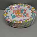 50 Count Easter Plates Heavy Duty, Large Disposable Oval Paper Plates, 10" X 12.5" Happy Easter Platters Dinner Party Plate Pastel Eggs Dinnerware Tableware Spring Holiday Party Supplies